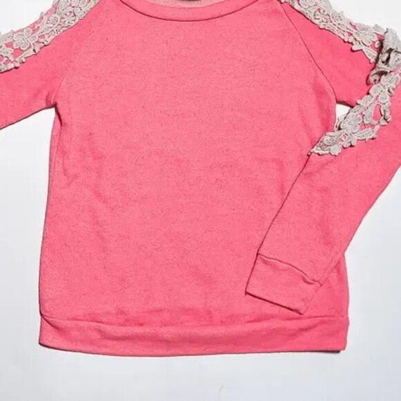 Vintage La Vida Junior Lace Peek A Boo Sleeves Raglan Sweater M - Picture 5 of 5